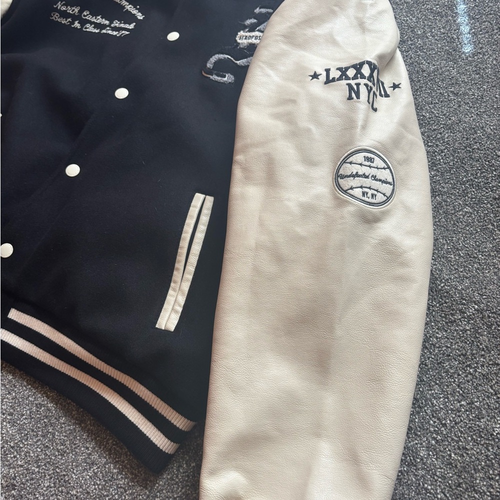 NWT Mens Sz XXL Aeropostale Champion Black and Cream Varsity Jacket - Picture 9 of 13